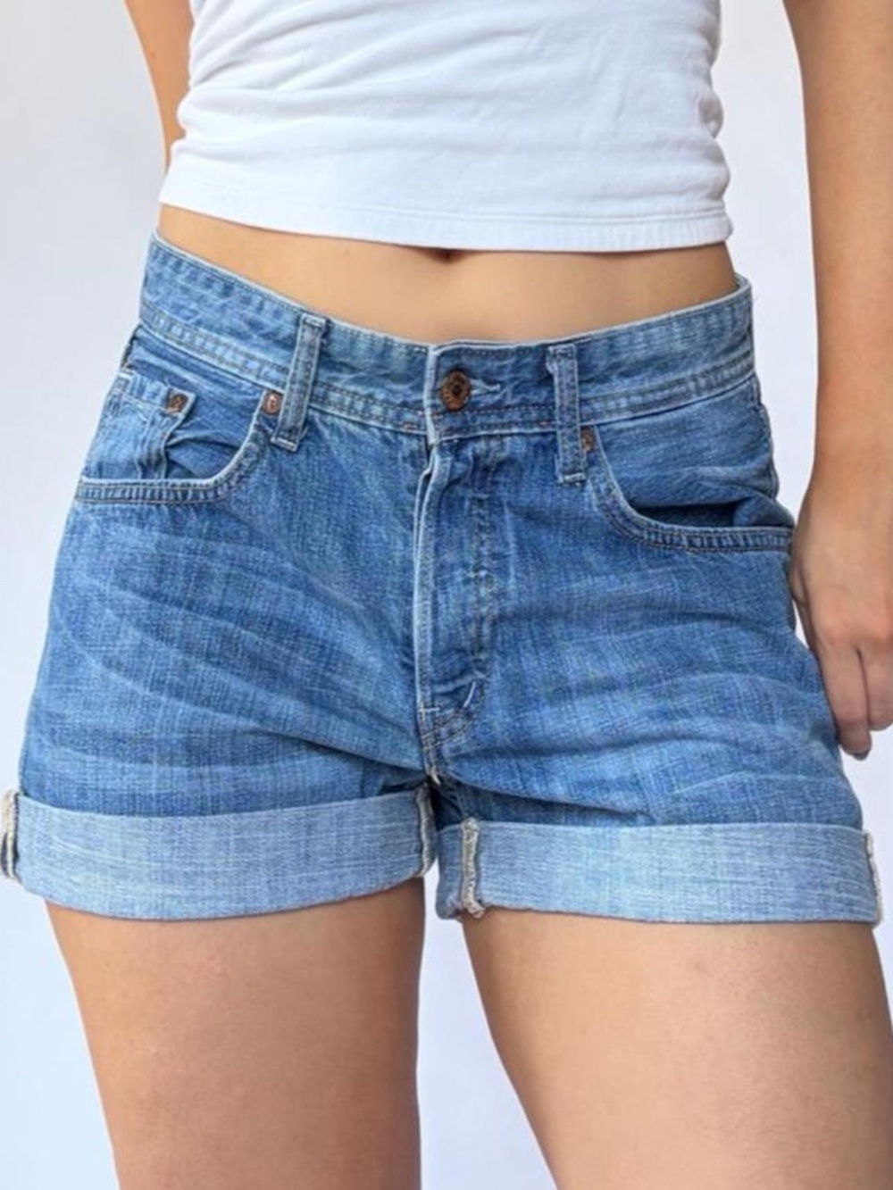 Low Rise Jean Shorts Boyfriend Fit H&M 8